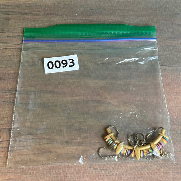 0093 Stella & Dot The Wanderer Multicolor Egyptian-Style Slide Pendant w/Chain - Picture 5 of 5